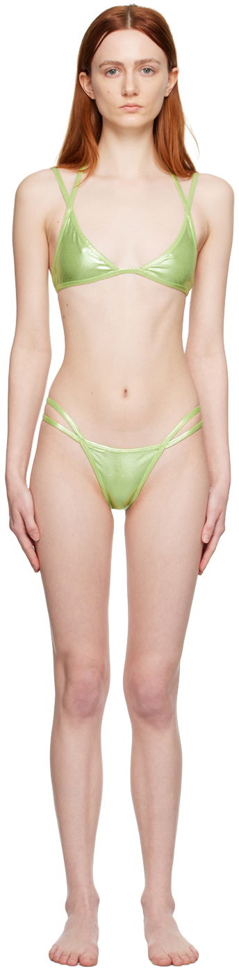 Kopalke The Attico Attico Double Strap Bikini Zelena | 233WBB62 PA32