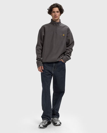 Pulover Carhartt WIP Half Zip American Script Sweatshirt Siva | I027014-33C.XX, 2