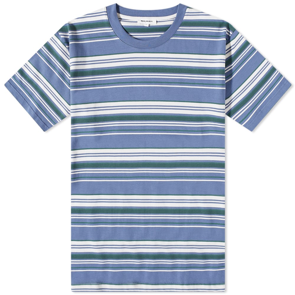Majica NORSE PROJECTS Johannes Weekend Stripe Tee Modra | N01-0633-7187, 0