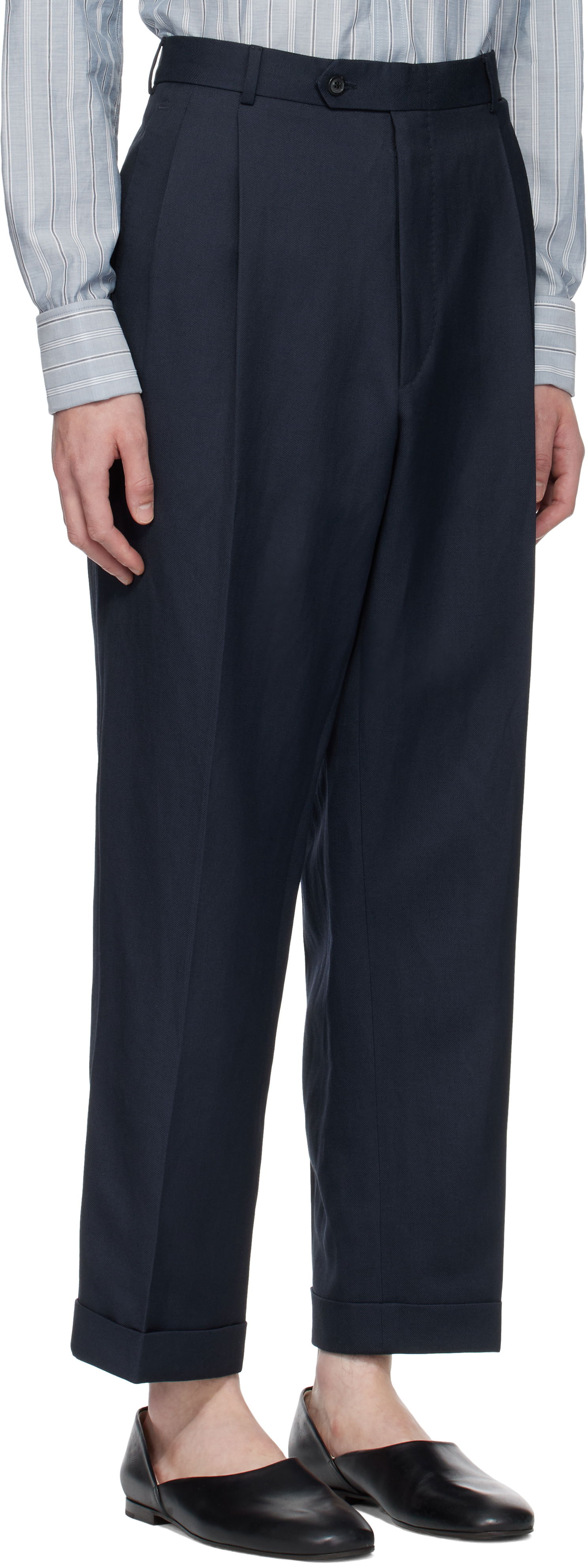 Hlače Maison Margiela Maison Margiela Turn-up Trousers Mornarica | S50KA0669 M35287, 1