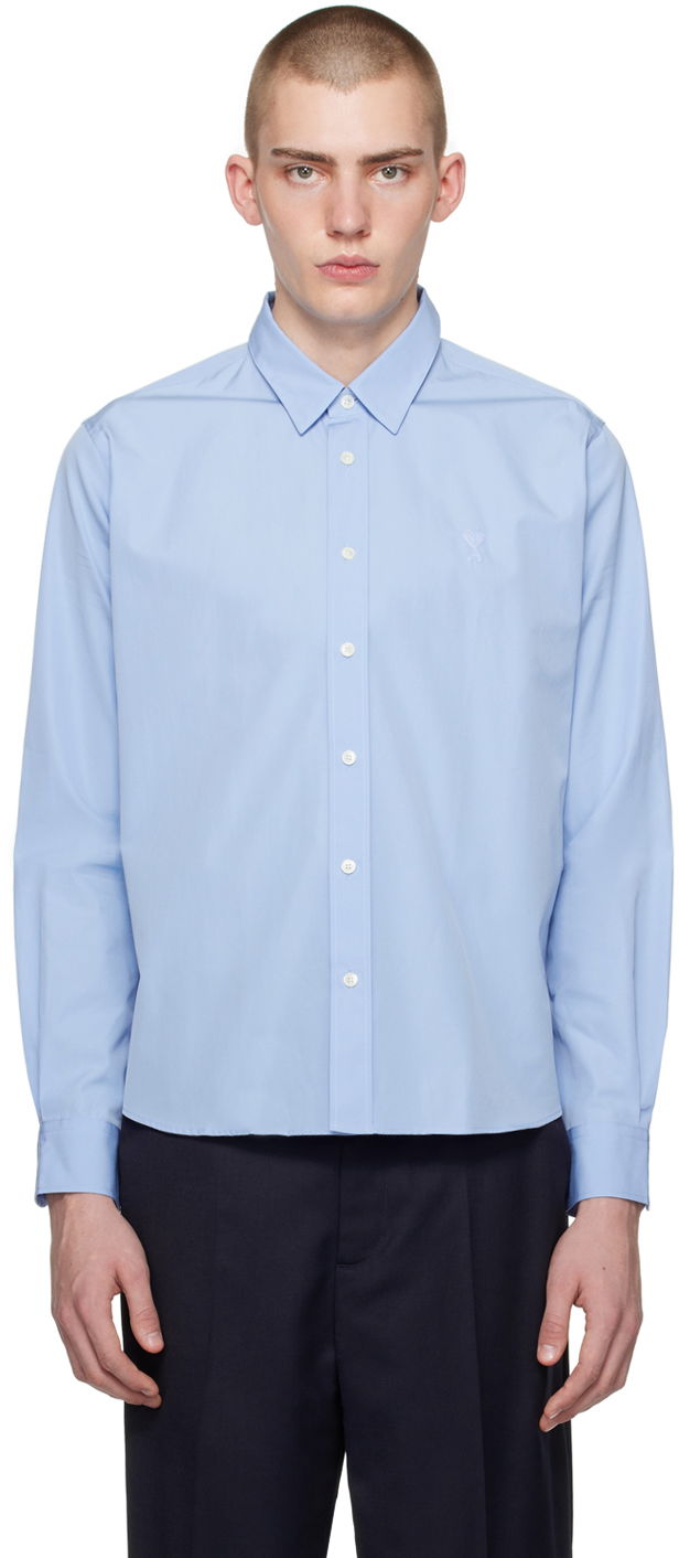 Srajce AMI Paris de Cœur Shirt Modra | USH161.CO0063