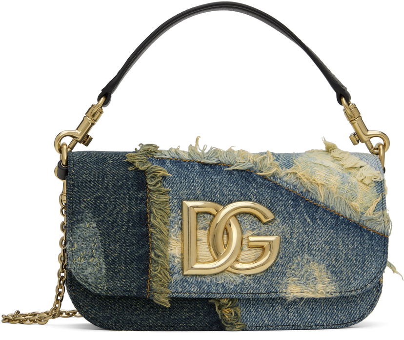 Torba za čez ramo Dolce & Gabbana Denim Crossbody Bag Modra | BB7603 A9U75