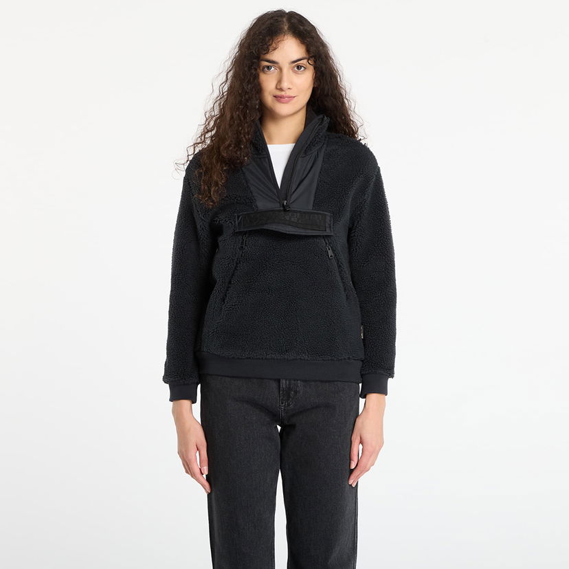 Pulover Napapijri T-Seline Half-Zip Sherpa Fleece Pullover Črna | NP0A4HYO0411