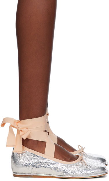 Nega čevljev Simone Rocha Simone Rocha Ribbon Bow Ballerina Flats Kovinski | RMP17 0781, 0