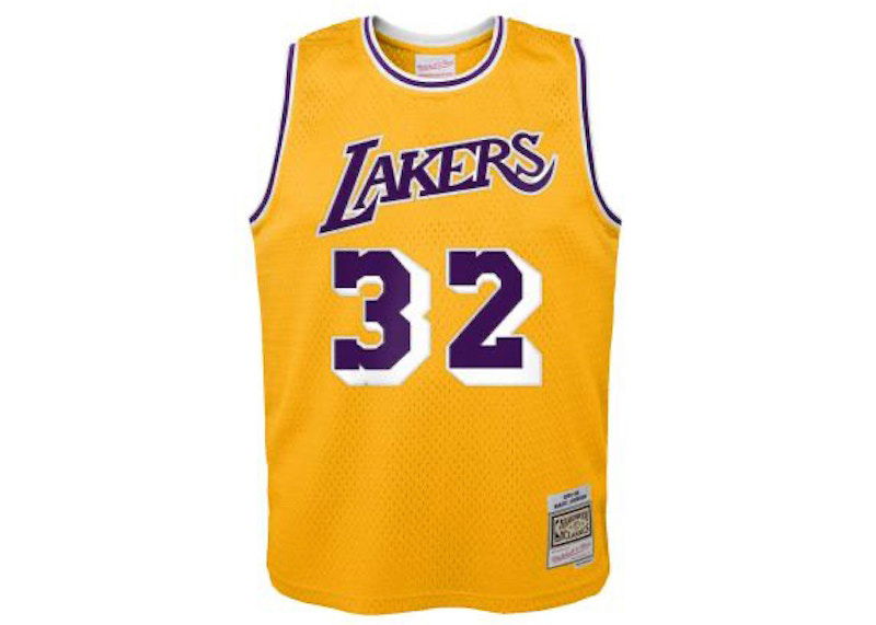 Dres Mitchell & Ness Mitchell & Ness Los Angeles Lakers Magic Johnson Swingman Jersey Rumena | 9N2B7BHM0-LAKMJ-Y84, 0