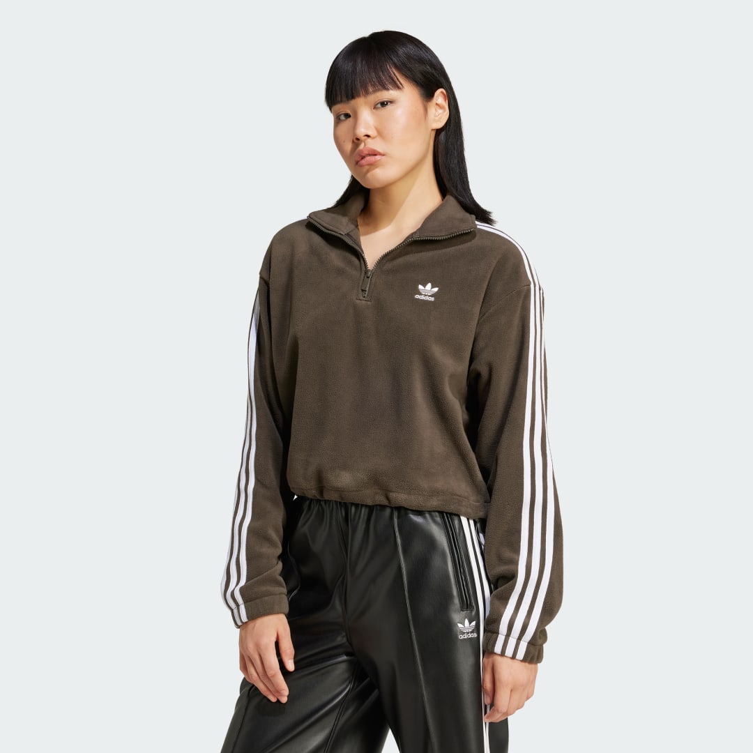 Pulover adidas Performance Polar Fleece 1/2 Zip Loose Rjava | IW3164, 0