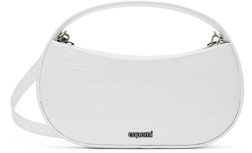 Torbica Coperni Coperni Small Sound Swipe Croco Bag Bela | COPBA72BIS838B