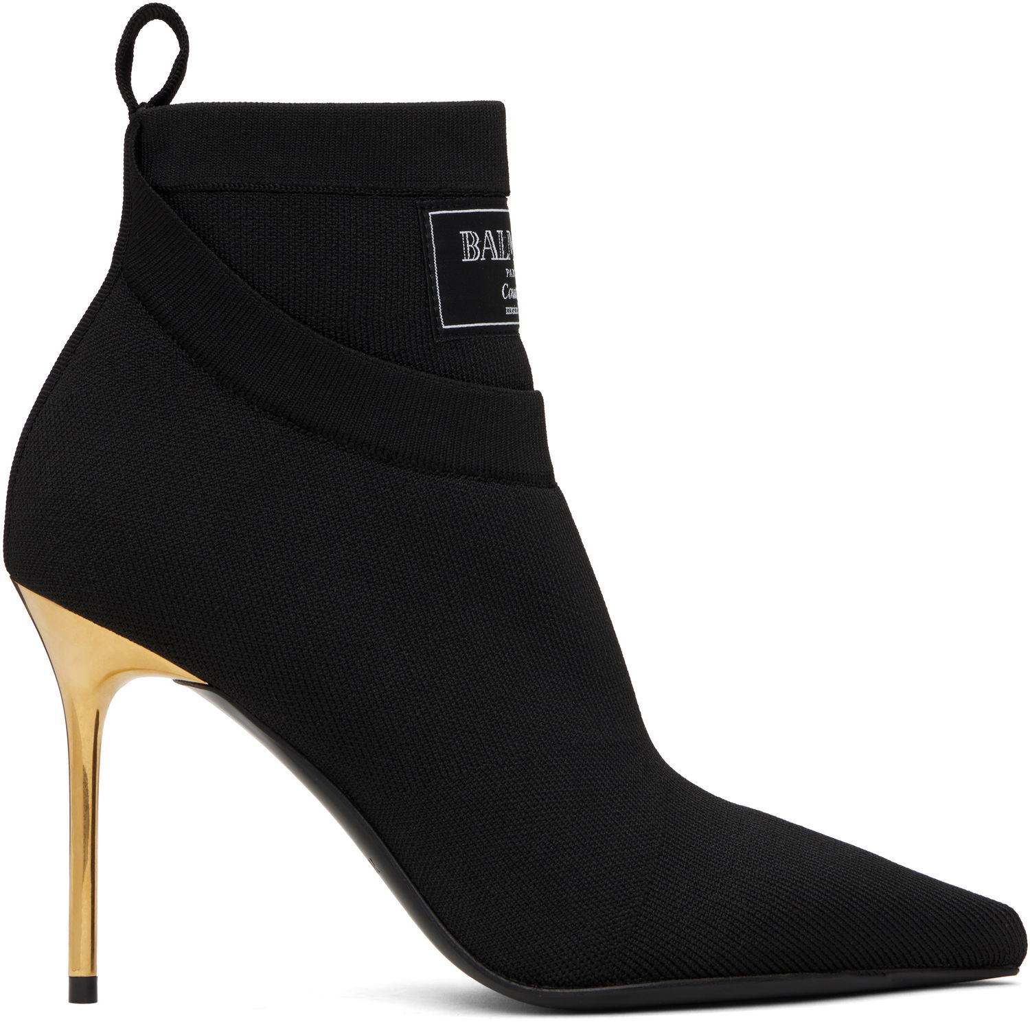 Superge in čevlji Balmain Crewneck Knit Ankle Boots Črna | EN1TE102TKAB, 0