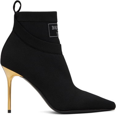Superge in čevlji Balmain Crewneck Knit Ankle Boots Črna | EN1TE102TKAB, 0