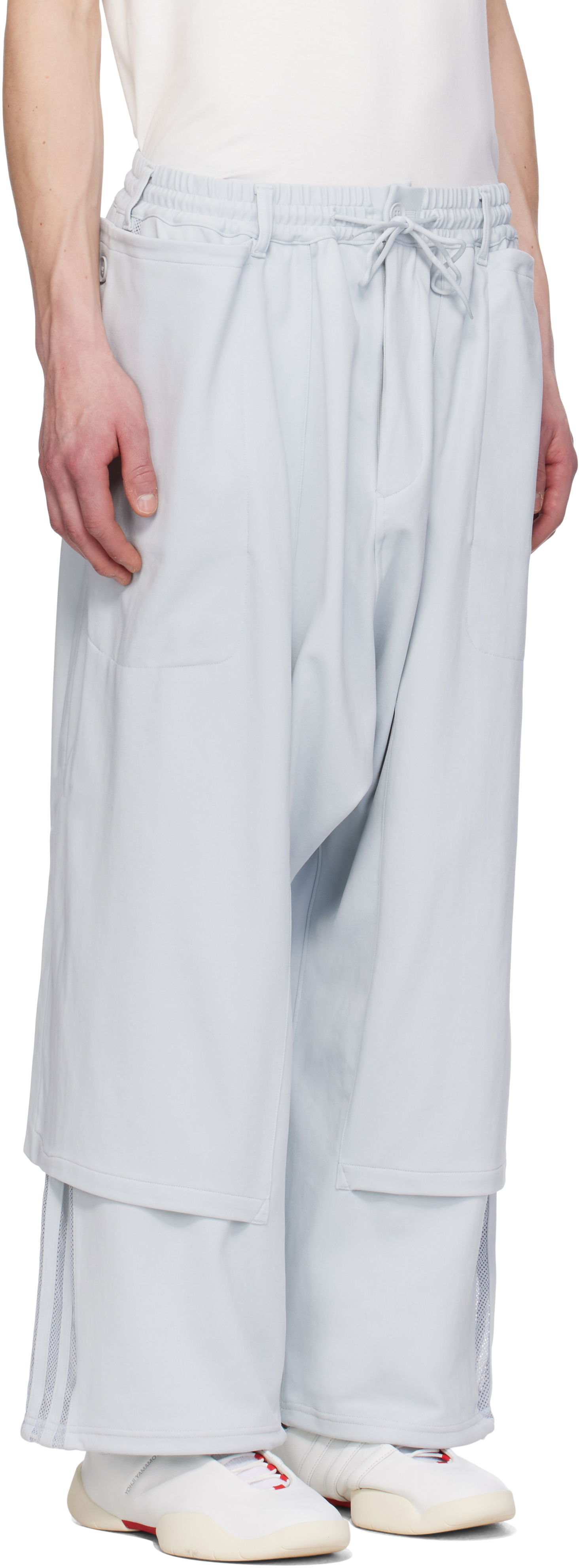 Trenirka Y-3 Y-3 3-Stripes Open Hem Sweatpants Siva | JM7831, 1