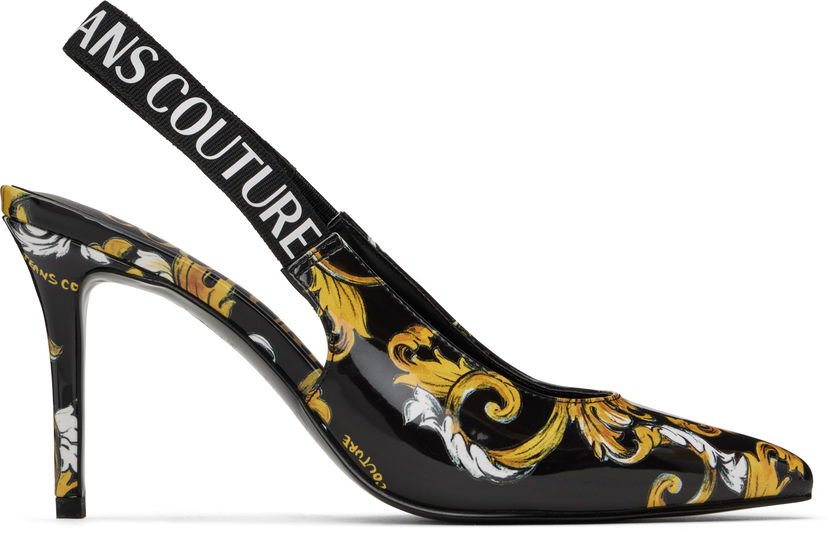 Superge in čevlji Versace Versace Jeans Couture Chain Couture Scarlett Slingback Heels Črna | E78VA3S52_EZS366