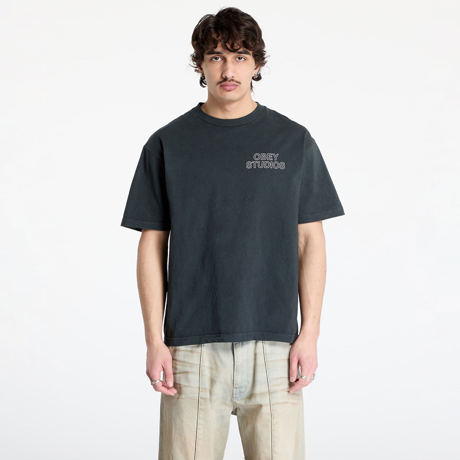 Majica OBEY OBEY Studios Outline T-Shirt Črna | 167924095-PTB, 0