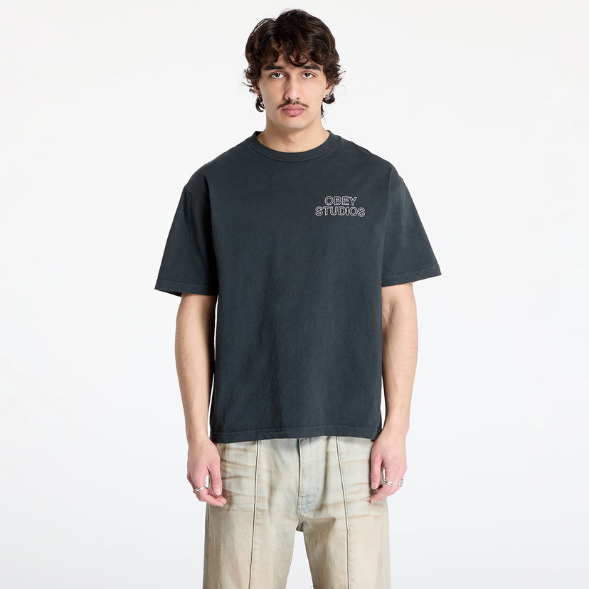 Majica OBEY OBEY Studios Outline T-Shirt Črna | 167924095-PTB