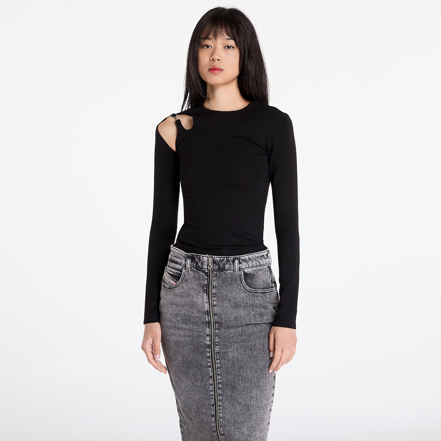 Majica HELIOT EMIL Etheria Long Sleeve Top with Cutouts Črna | AW24_W_13_071_BLK01, 0