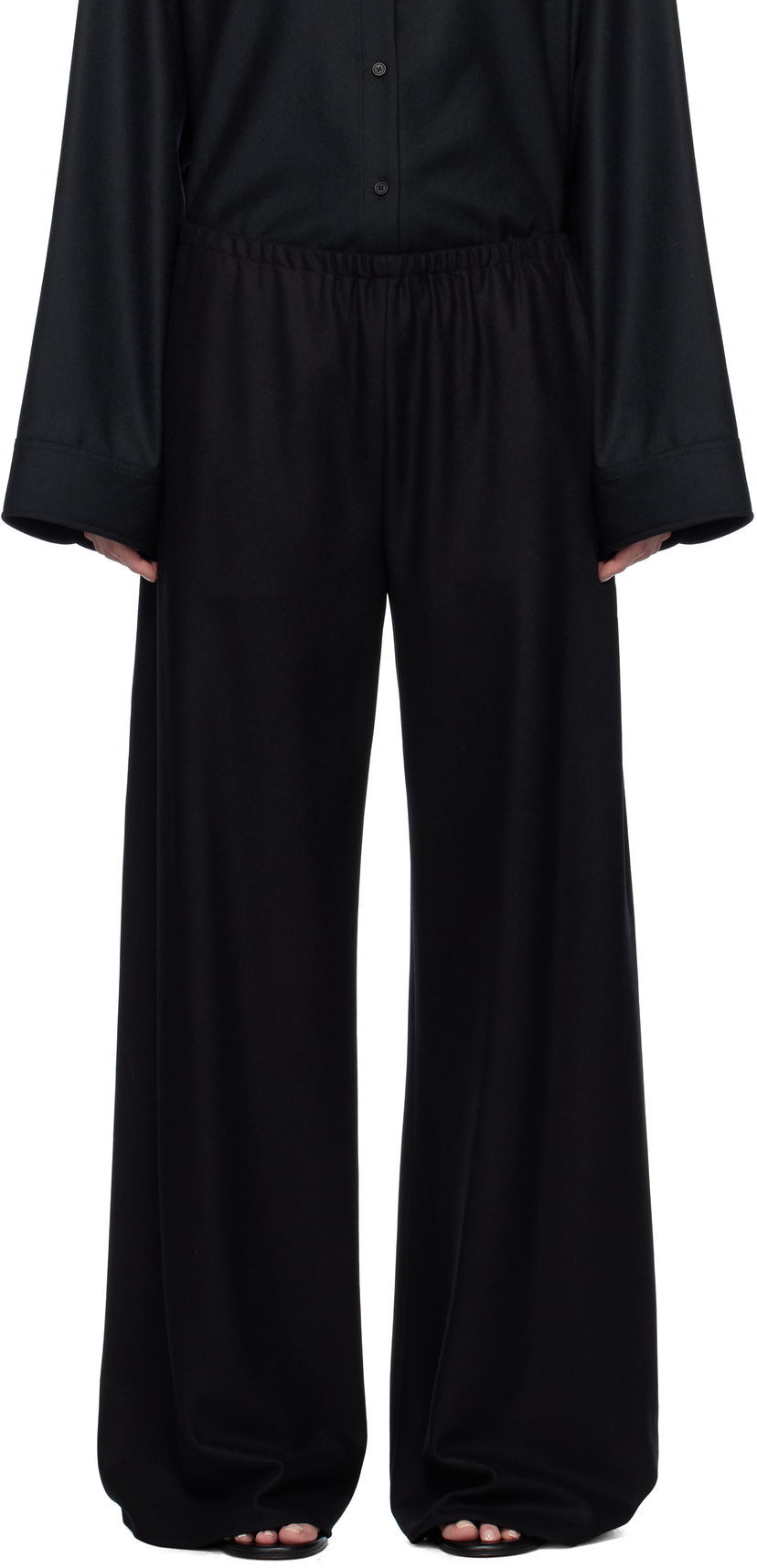 Hlače The Row The Row Gala Wide-Leg Trousers Črna | 1766-W3301