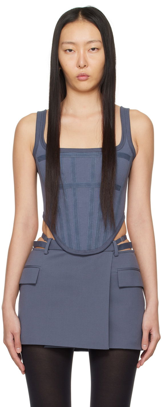 Majica brez rokavov Dion Lee Corset Tank Top Modra | A3585PS24
