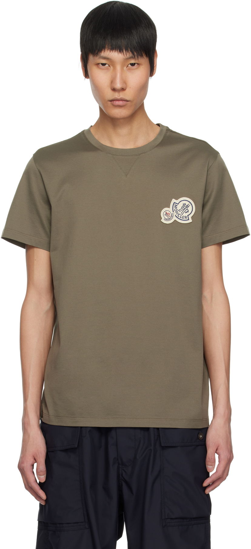 Majica Moncler Moncler Double Logo Patch Cotton T-Shirt Zelena | K10918C000768390Y