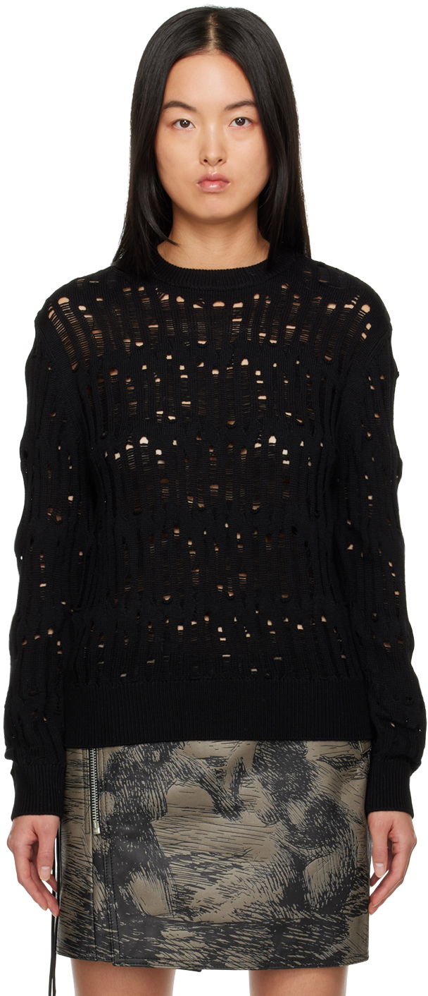 Pleteni pulover Eytys Open Knit Sweater Črna | A259001