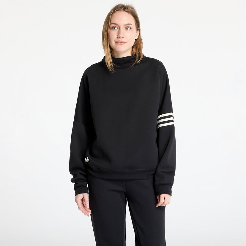 Pulover adidas Originals Oversized Mock Neck Sweatshirt Črna | JI8520