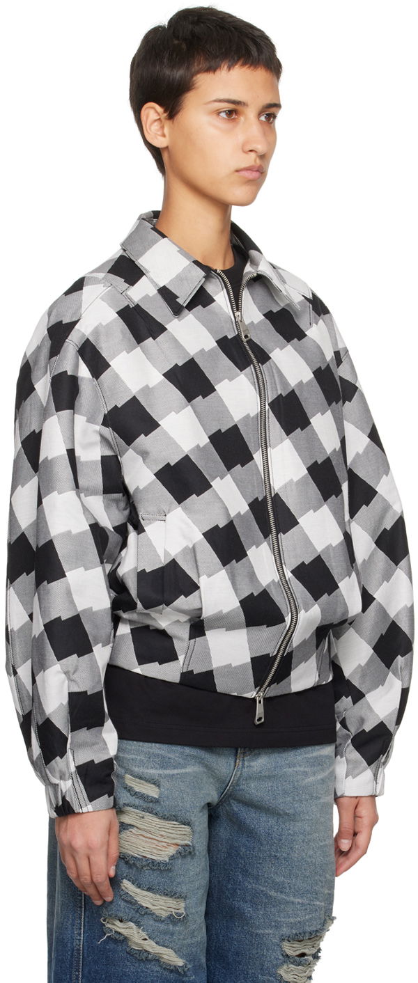 Bomber jakna ADER ERROR Check Print Zip-Up Jacket Črna | BMADFWJK1001WH, 1
