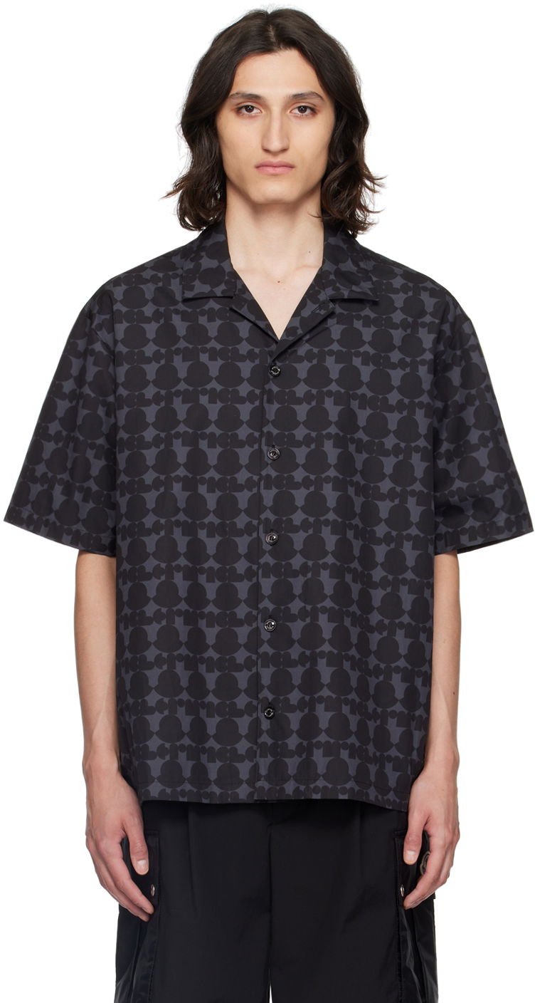 Srajce Moncler Gray & Black Print Shirt Črna | J10912F00007597KV