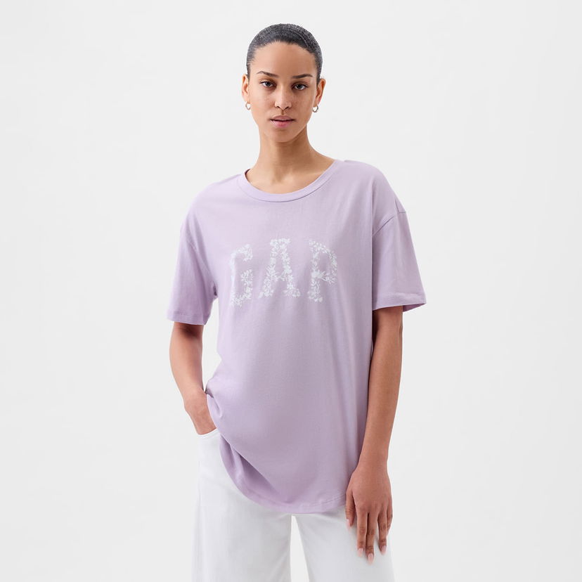 Majica GAP Logo Boyfriend Tee Orchid Petal Lila | 875093-02