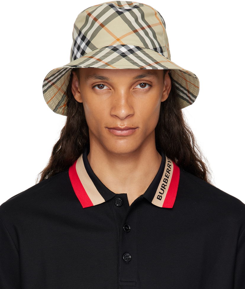 Klobuk Burberry Check Bucket Hat Bež | 8094798