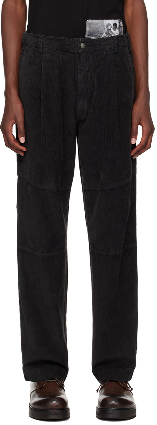 Hlače Maharishi Black Hemp Cord Carpenter Trousers Črna | 5290
