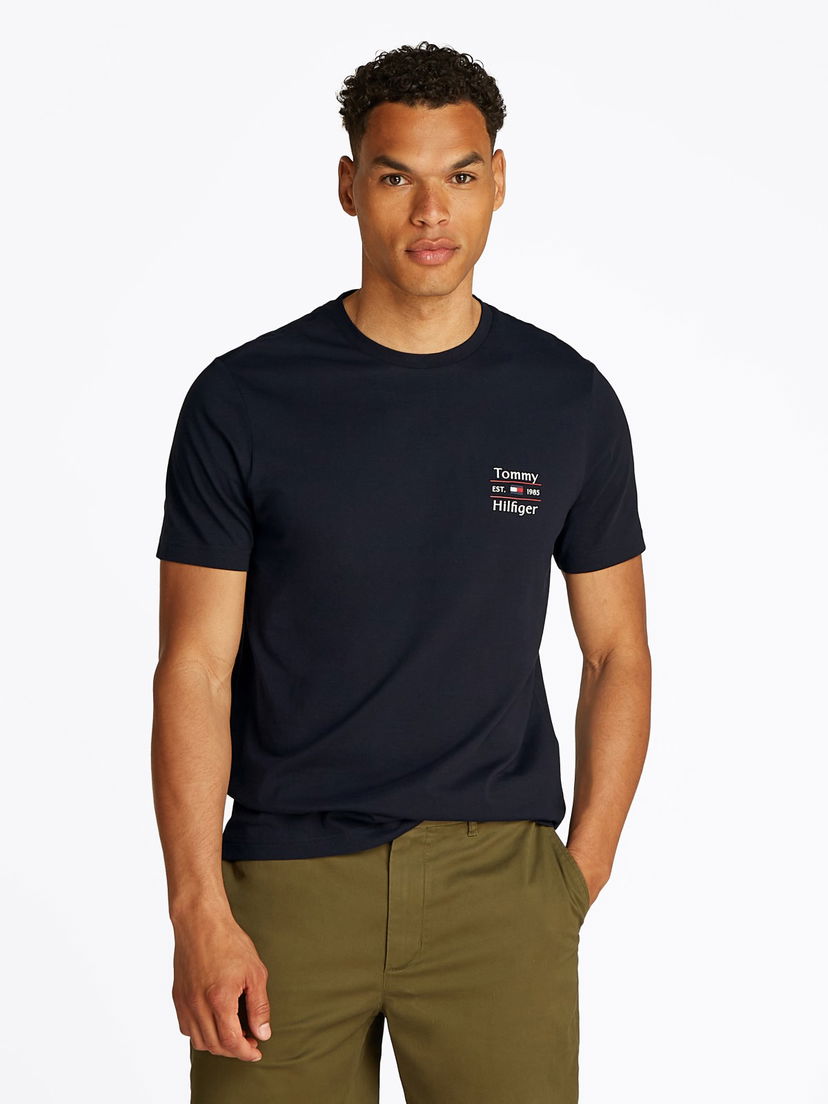 Majica Tommy Hilfiger Tommy Hilfiger Stack T-Shirt Mornarica | MW0MW38622DW5