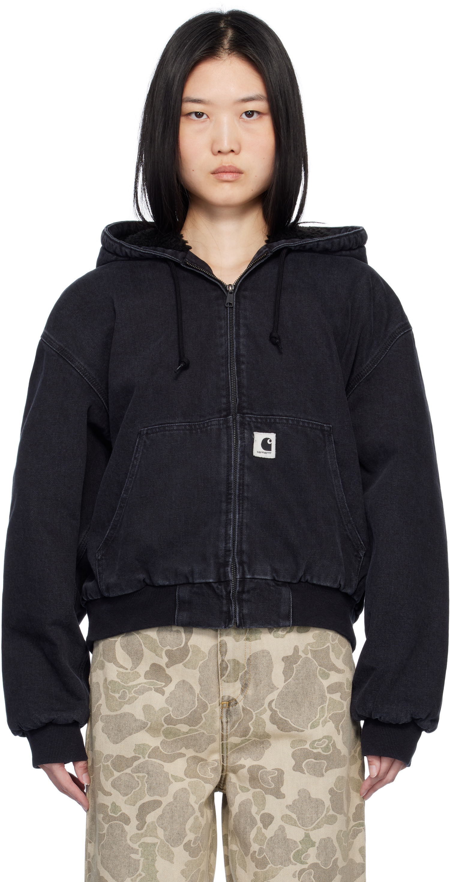 Pulover Carhartt WIP Active Denim Jacket Črna | I032240 8906, 0