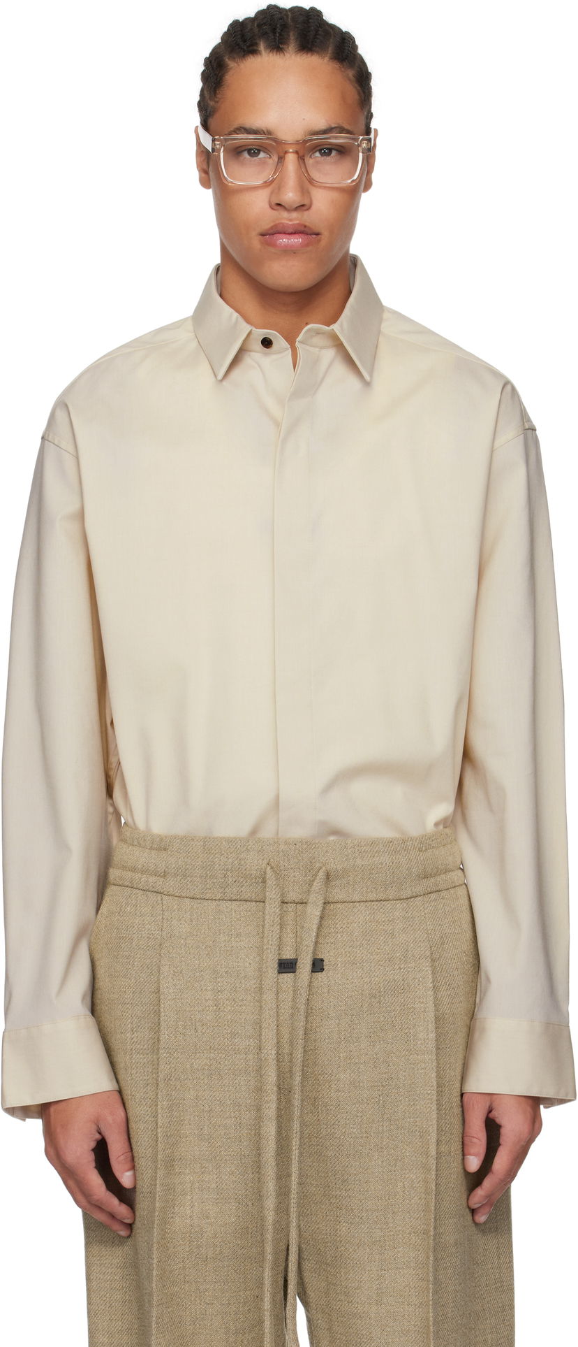 Srajce Fear of God Fear of God Oxford Button Up Shirt Bež | FGE250-501OXF