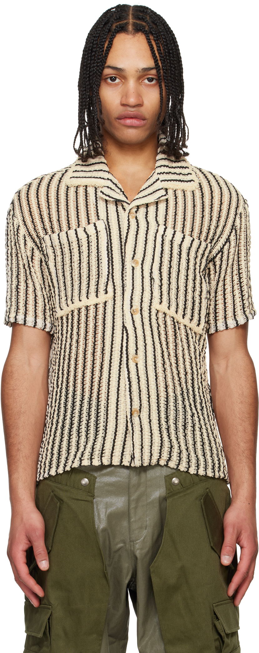 Srajce Andersson Bell Andersson Bell Sheer Knit Striped Shirt Bež | atb1235m