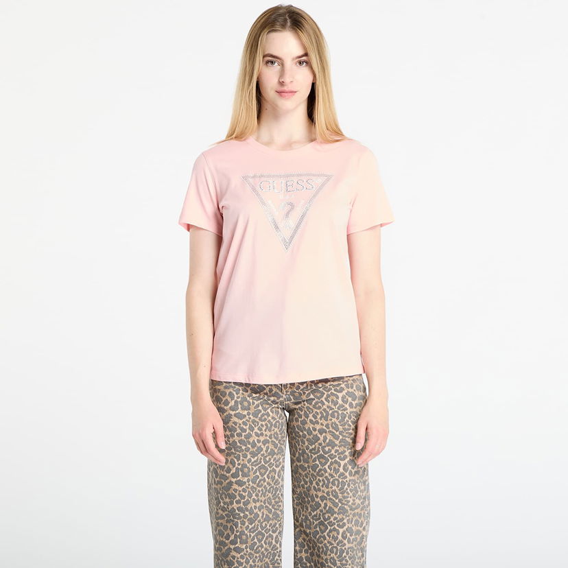 Majica GUESS GUESS Krystal Triangle Tee Roza | W5BI18I3Z14-G6J3