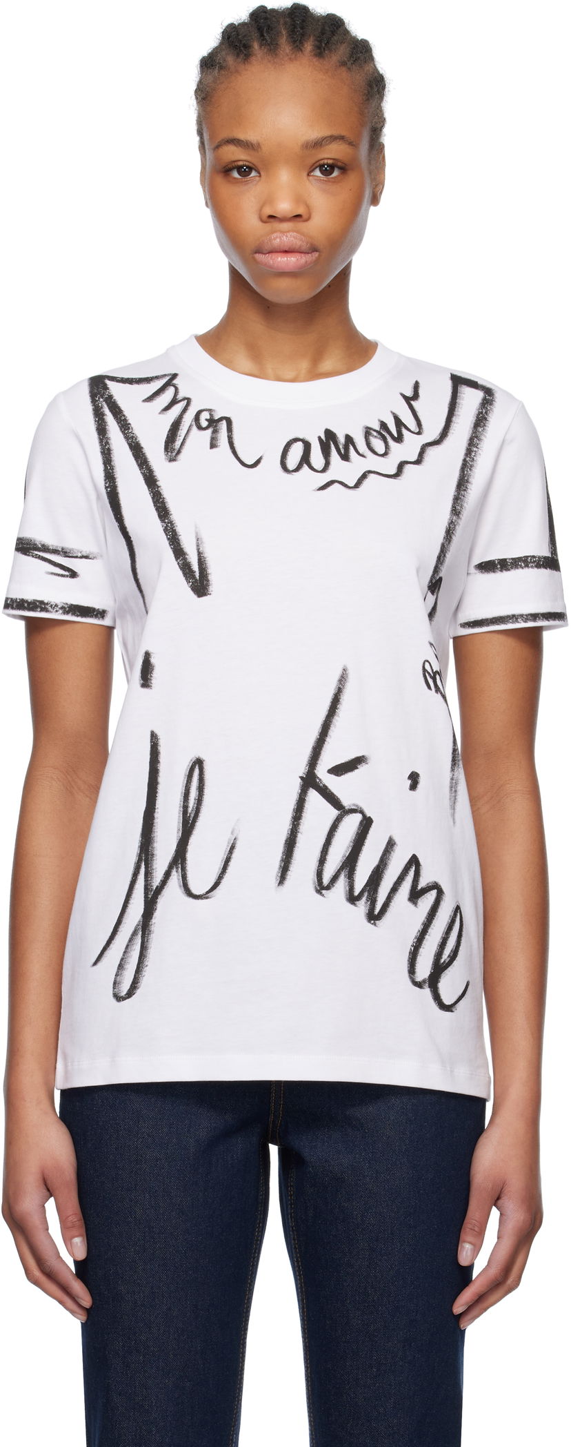 Majica Balmain Balmain Short-Sleeved 'Je T'aime' T-Shirt Bela | EF1EF000GE35