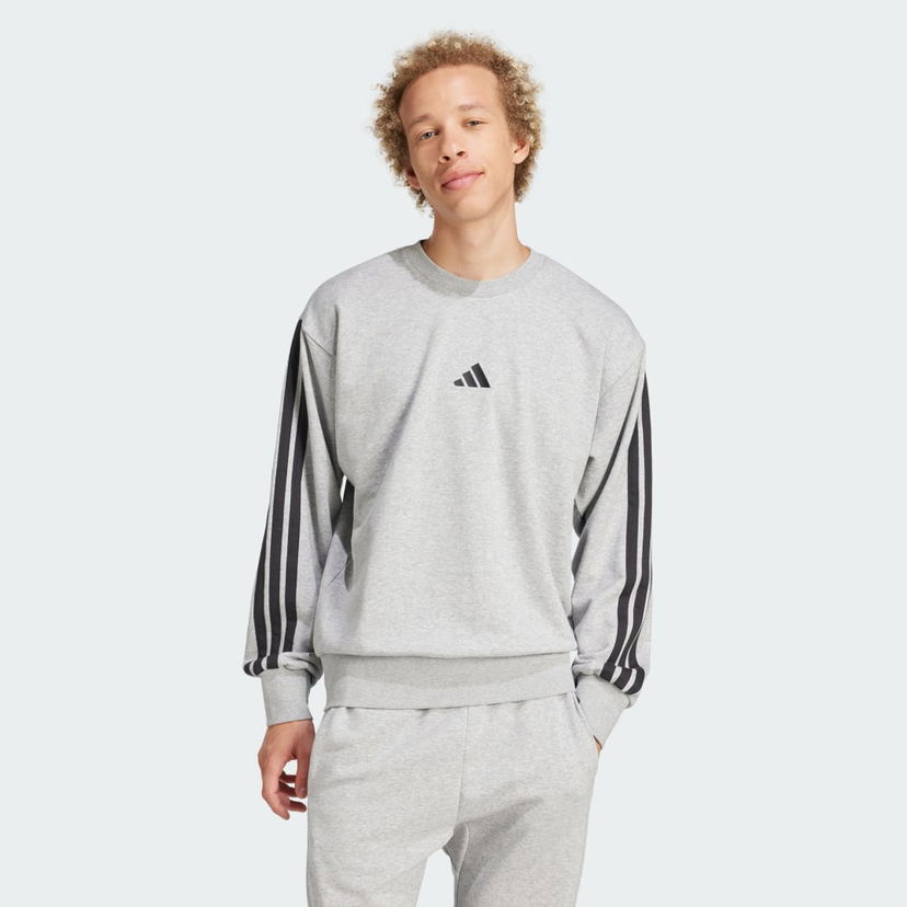 Pulover adidas Performance Essentials 3-Stripes French Terry Sweatshirt Siva | JE6374