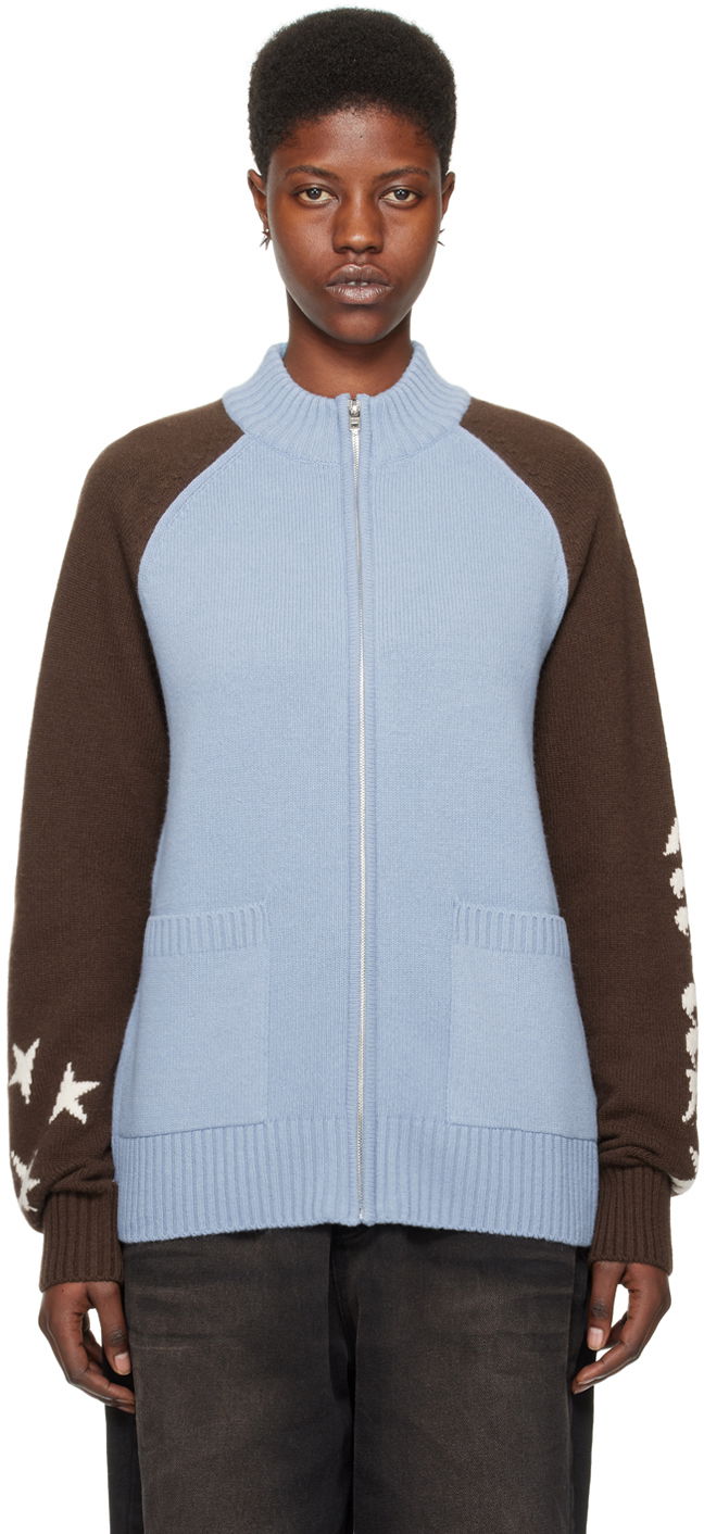 Pleteni pulover We11done We11done Zip Cardigan Modra | WD-KJ0-24-620-U-SK, 0