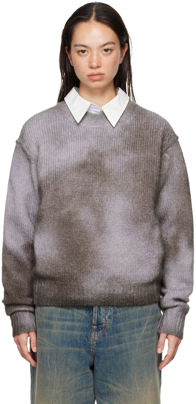 Pleteni pulover Acne Studios Sprayed Crewneck Sweater Siva | A60546-, 0