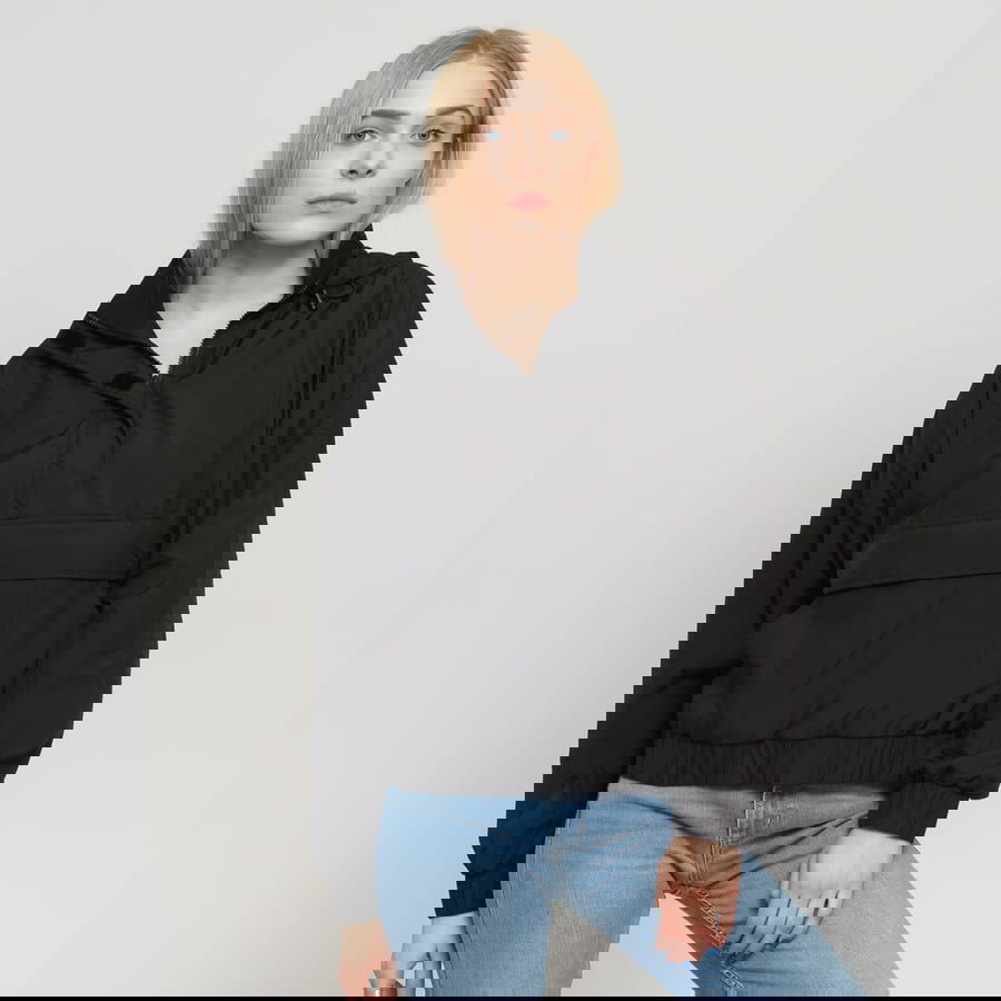 Vetrovka Urban Classics Ladies Panel Pull Over Jacket Črna | TB2667, 0