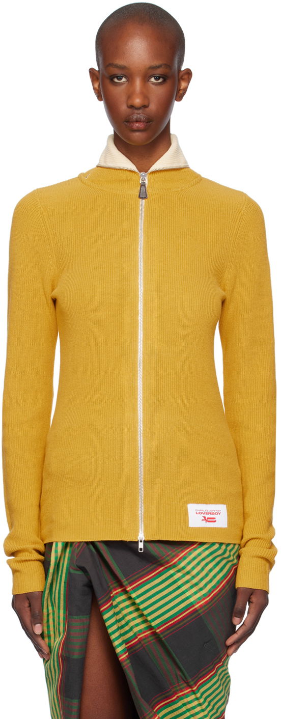 Pleteni pulover Charles Jeffrey Loverboy LOVERBOY Zip Sweater Rumena | 42090101