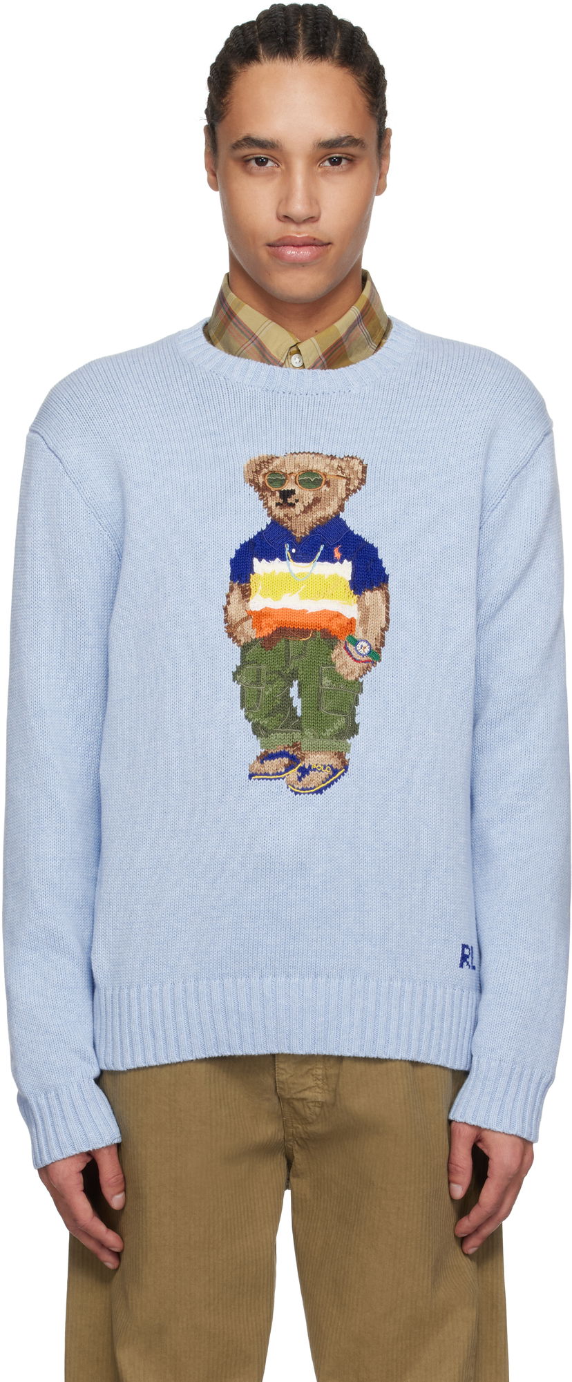 Pleteni pulover Polo by Ralph Lauren Polo Ralph Lauren Bear Cotton Sweater Modra | 710964799001