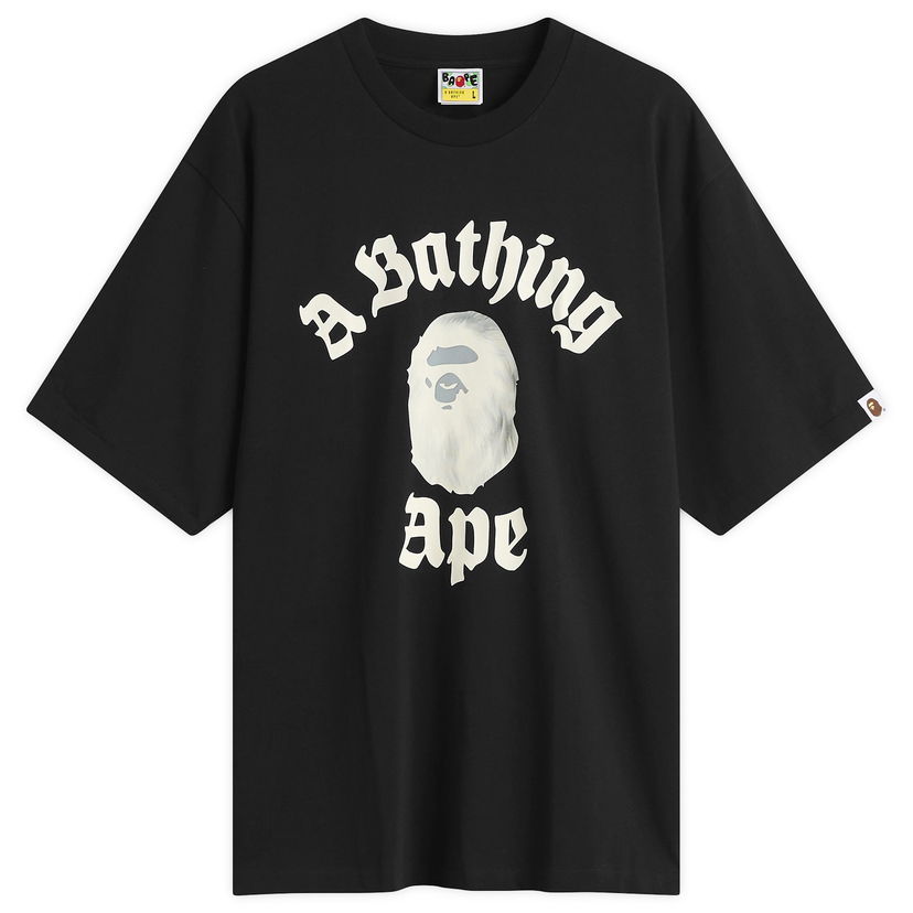 Majica BAPE A Bathing Ape Gothic College T-Shirt Črna | 001TEL801330M-BLK