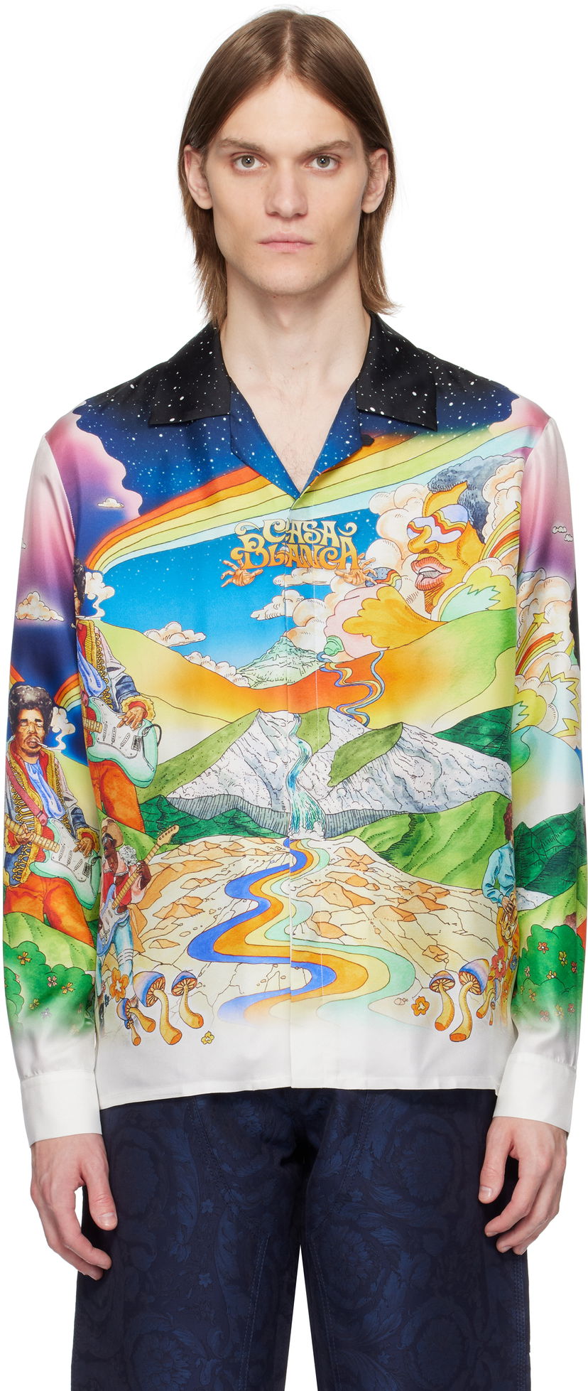 Srajce Casablanca Casablanca 'La Musique' Print Silk Shirt Večbarvna | U-MS25-SH-006-07