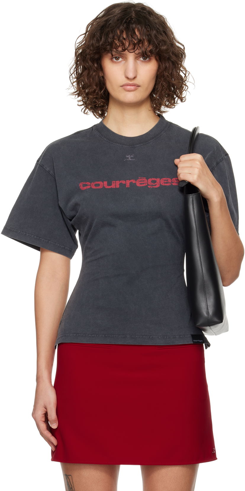 Majica Courrèges Courrèges Fitted Printed T-Shirt Siva | 125JTS168JS0109
