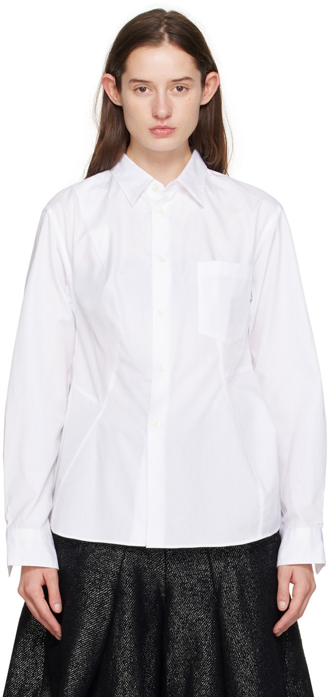 Srajce Comme des Garçons Asymmetric Long Sleeve Shirt Bela | PL-B005-051