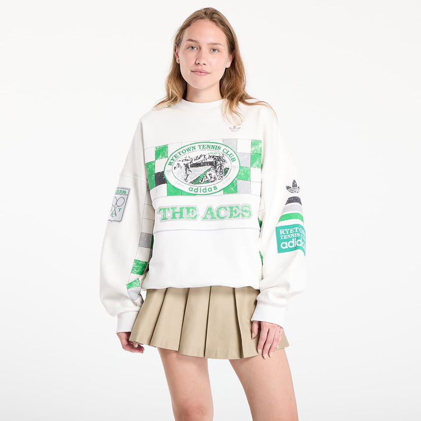 Pulover adidas Originals Archive Court Sweatshirt Bela | JW0149