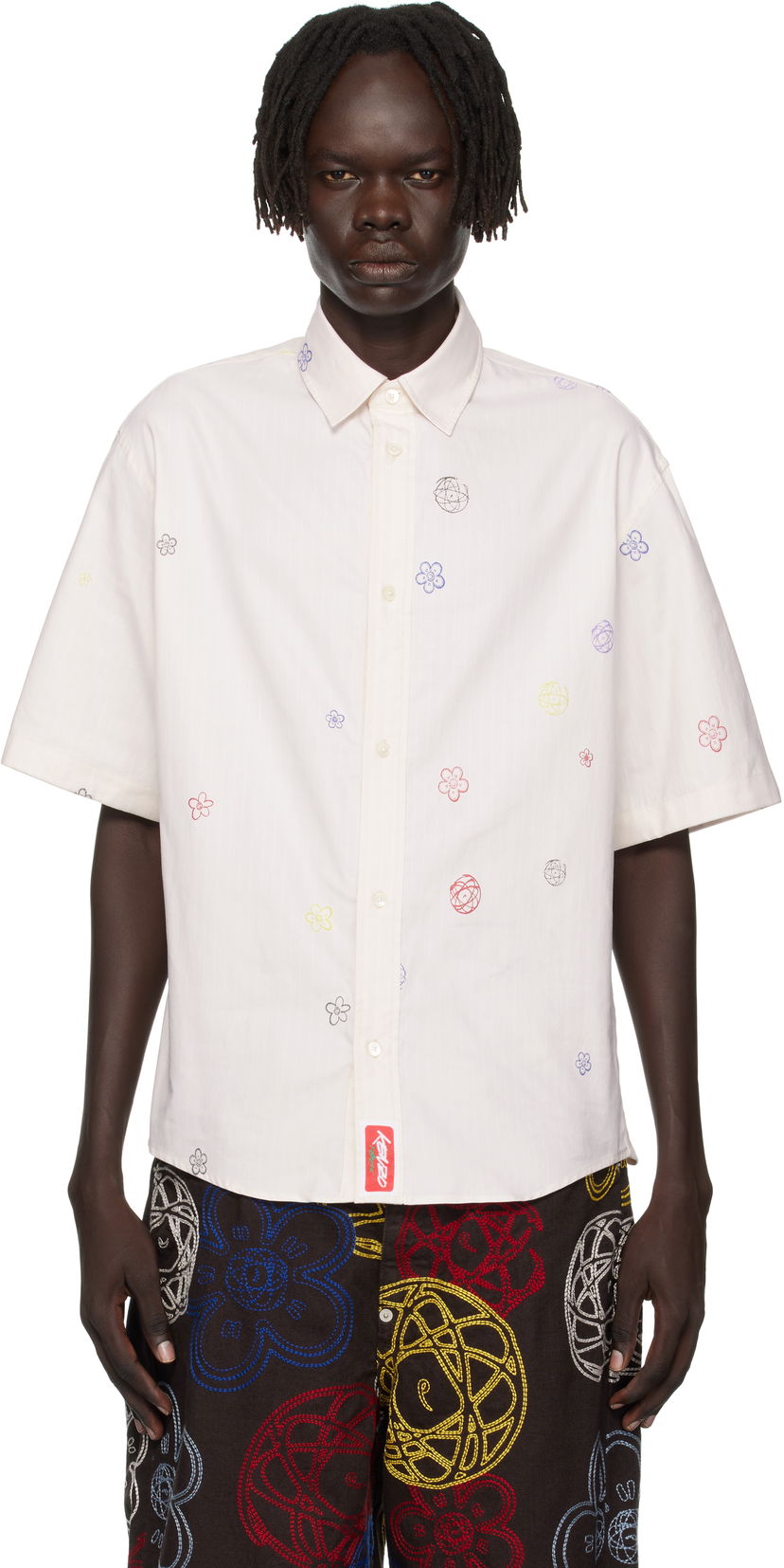 Srajce KENZO Kenzo Paris Futura 2000 Edition Embroidered Shirt Bela | FF65CH1279IJ