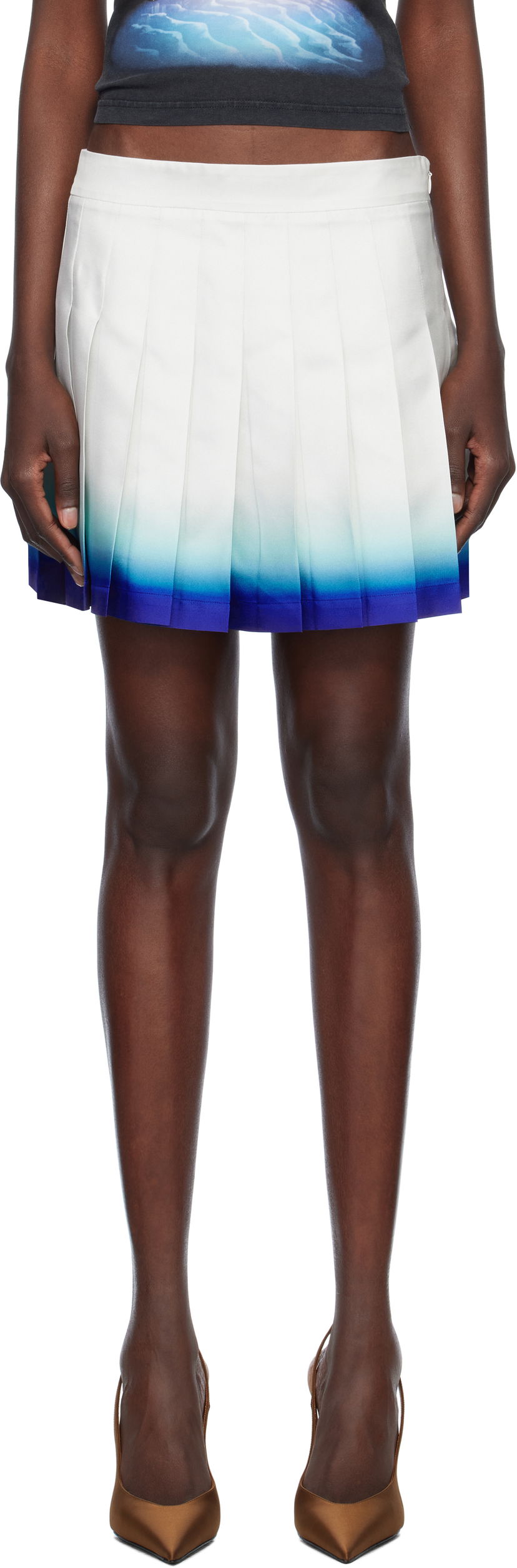 Krila Casablanca Casablanca Casa Way Skate Pleated Silk Miniskirt Večbarvna | WS25-SK-032-01