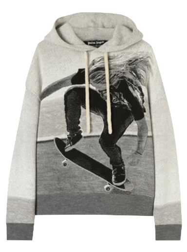 Pulover Palm Angels Skater Hoodie Siva | PMHA055F22KNI0010810