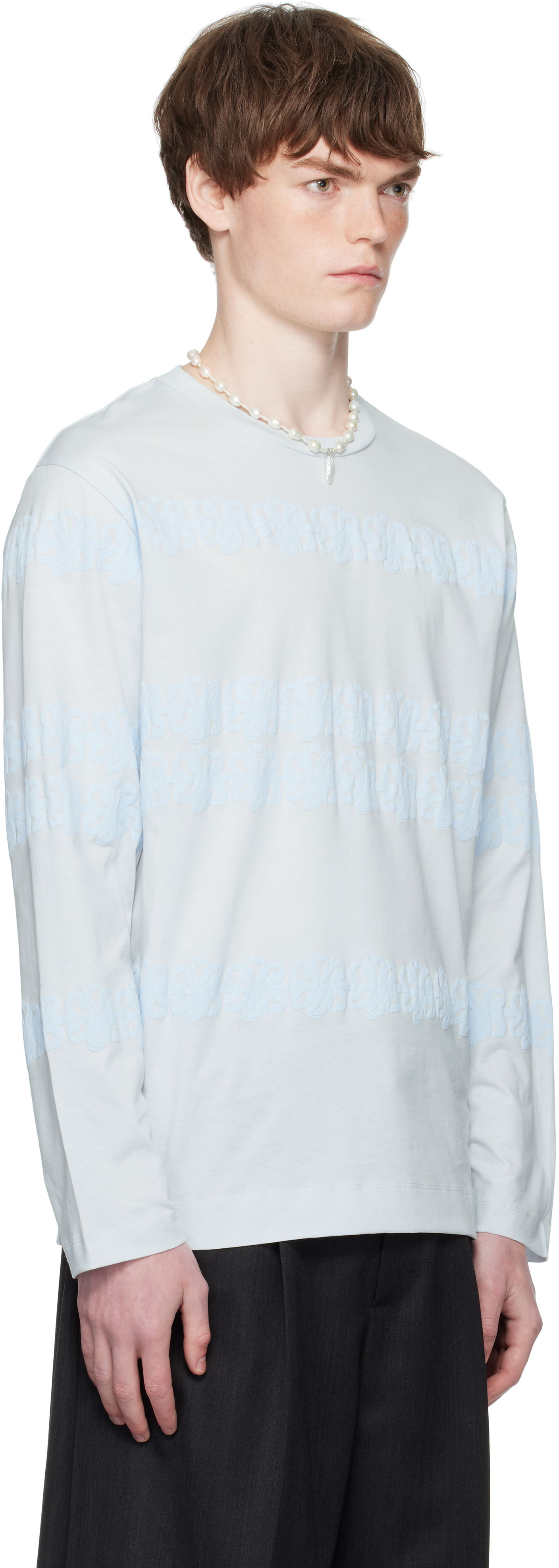 Majica Simone Rocha Simone Rocha Daisy Chain Print Long Sleeve T-shirt Modra | 5194P47P48-M 0569, 1