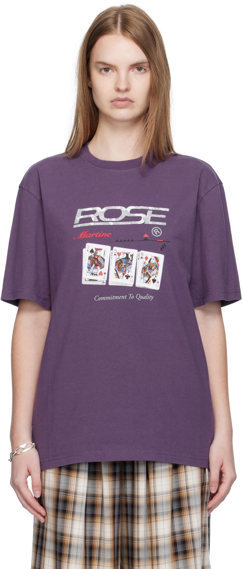 Majica Martine Rose Martine Rose Classic Playing Cards Graphic Tee Lila | 603JE01605FA